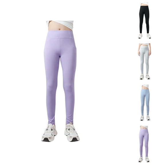 Pants for Girls Back To School Clothes for Teen Girls Girls Athletic Leggings for Kids - Dance Running Yoga Pants - Workout Active Dance Tights with Pockets for Girls