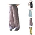 thumbnail image 1 of Pants for Girls Back To School Clothes for Teen Girls Girls Cargo Pants for Girls Comfortable Summer Loose Fit Elastic Waist Trousers for Outdoor Play Stylish Kids Casual Pants for Toddler to Youth, 1 of 4