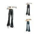 thumbnail image 1 of Pants for Girls Back To School Clothes for Teen Girls - Girls Fashion Cute Personality Pants Elastic Waist Wide Leg Jeans Casual Denim Pants With Pockets For Stylish Young Girls, 1 of 8