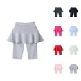 thumbnail image 1 of Pants for Girls Back To School Clothes for Girls Knee Length Leggings with Skirt Ruffle Design for Kids Summer Stretchy Athletic Wear for Girls Up to 10 Years, 1 of 4