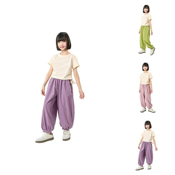 Pants for Girls Back To School Clothes for Teen Girls Summer Lightweight Loose Fit Sun Protective Trousers for Active Girls for Toddlers and Big Kids Ages 5 to 14