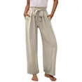 thumbnail image 1 of Pants for Girls Casual Pants For Everyday Wear Elastic Waist Long Pants With Drawstring And Side Pockets Comfortable School Outdoor Play Outfit For Ages 6 To 14(Size:12-13 Years), 1 of 8