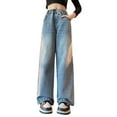 thumbnail image 1 of Pants for Girls Casual Pants for Girls Girls Jeans For Spring Casual Wear Straight Leg Wide Leg Pants For Teen Girls Comfortable Stretch Denim Trousers For Kids Age 6 15, 1 of 9