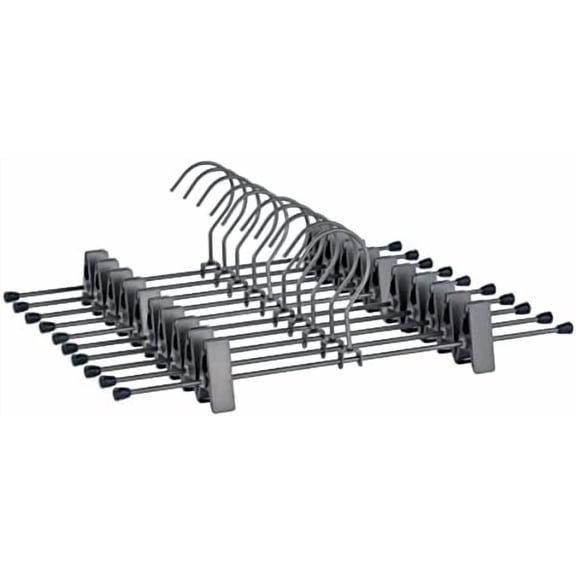 Pants Hangers 13.8" Dark Grey Skirt Clothes Rack with Clips Metal Clips Trousers Hanger Space Saving Slacks Hangers Durable and Sturdy Pants Display 30 Pack$$Home Decor, Kitchen, & Other