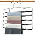 thumbnail image 1 of Pants Hangers 2 Pack, Swing Arm Trousers Hanger, Space Saving Pants Rack, 5 Layers Jeans Hangers with Non-Slip, Multiple Pants Hanger Closet Organizer By Wattne for Trousers Scarves Ties, 1 of 7