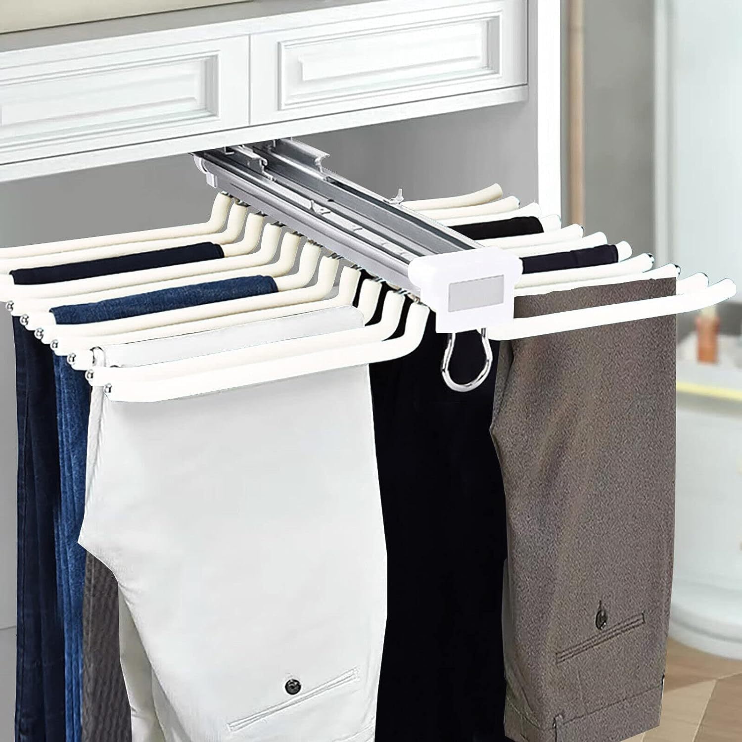 Pants Hangers 22 Arms Steel Sliding Pull Out Trousers Rack,Clothes
