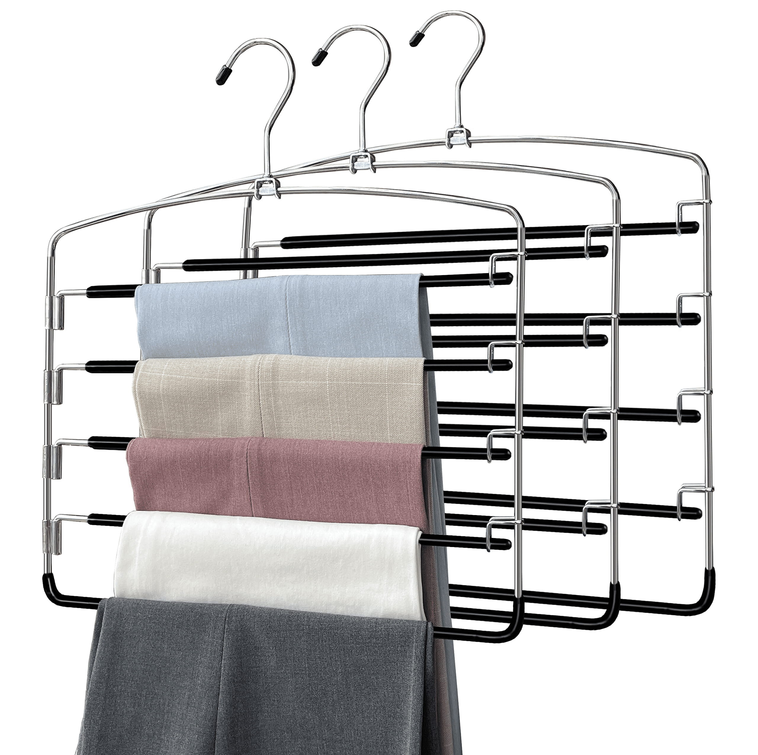 Space Triangles Hanger Hooks,18 Pcs Cascade Hangers to Create Up to 3X More Closet Space, Easy to Use Slip-Over Design, Organize Shirts, Pants