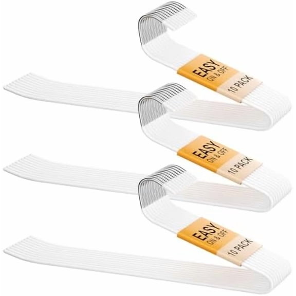 Pants Hangers 30 Pack, Non Slip Durable Open Ended Metal Clothes Hangers, Rubber Coated Trouser Hanger Space Saving Convenient for Pants, Jeans, Scarfs and Towels$$Home Decor, Kitchen, & Other