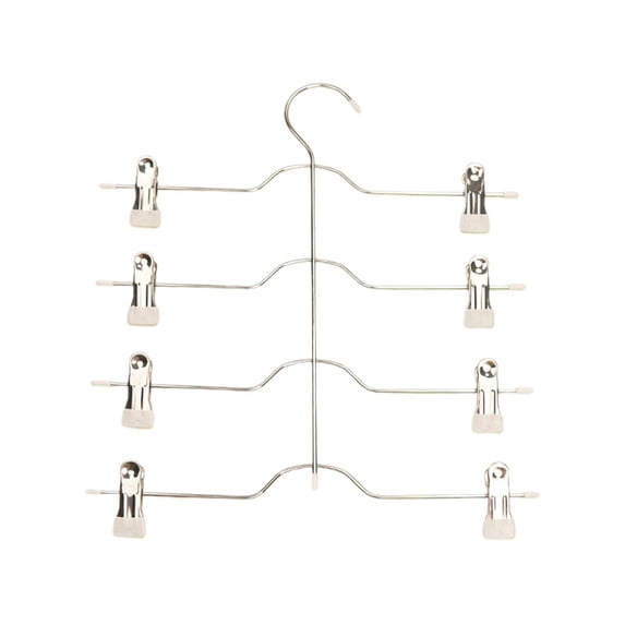 Pants Hangers with Clips,Space Saving Hanging Closet Organizer-4 Tiers Skirt Hangers with Hook,Closet Organizer-Clothes Hangers- College Dorm Essentials Apartment Essentials by WEIWEIGG