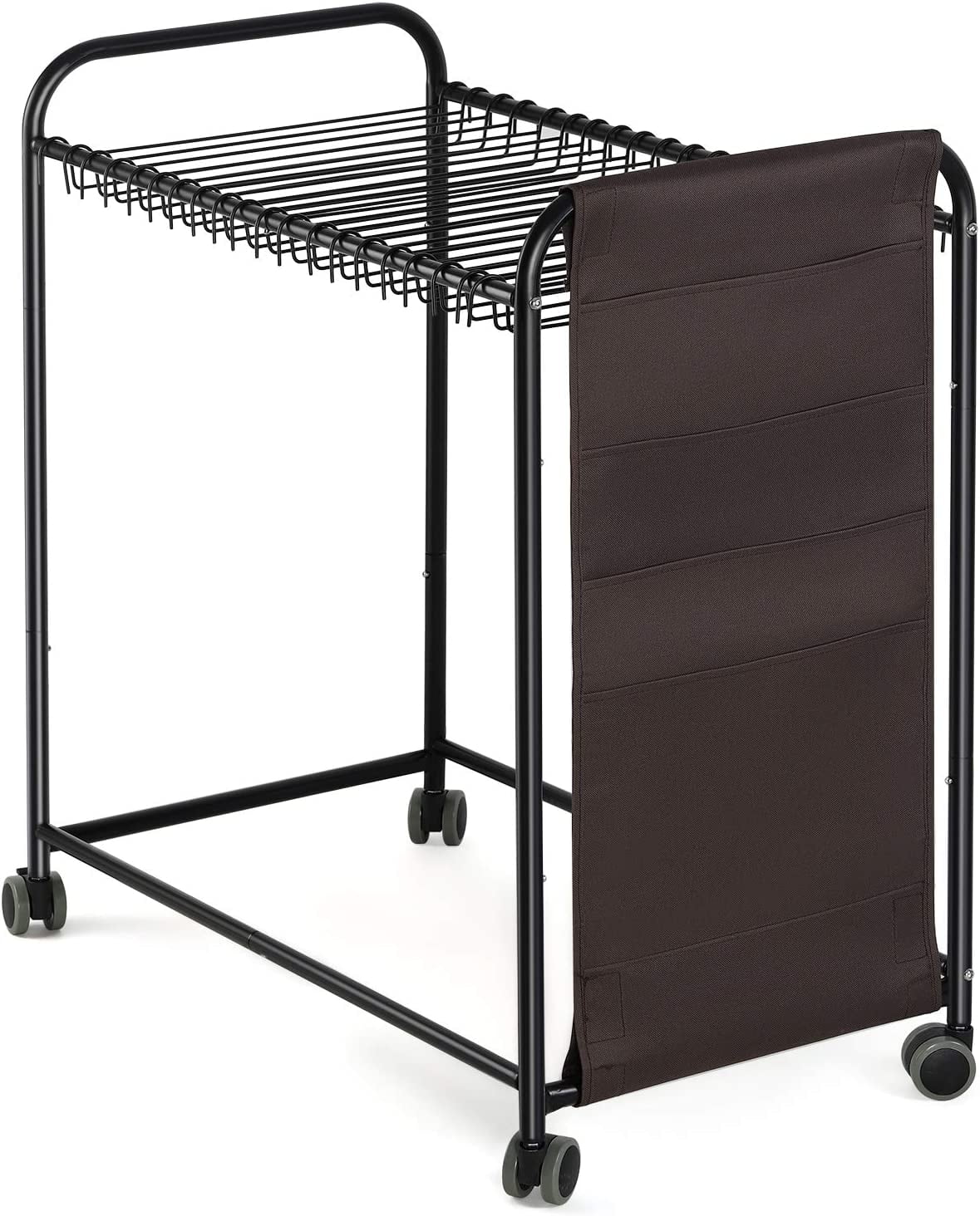 Pants Hangers Rolling Trolley Trousers Rack with 20 Storage Hangers