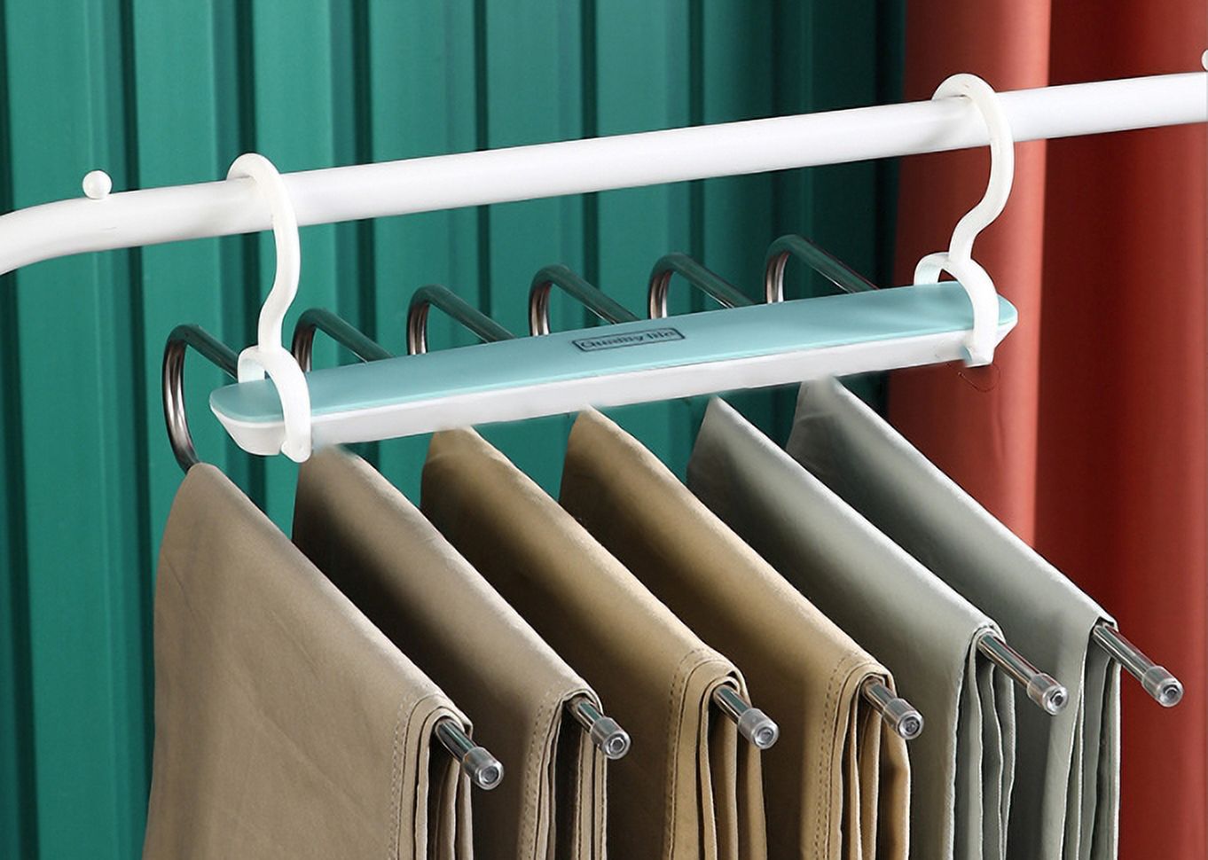 Pants Hangers Space Saving 3 Pack Jean Hangers for Closet Organizer