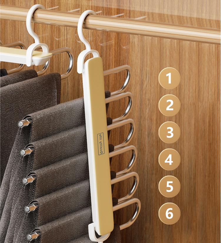 Pants Hangers Space Saving 3 Pack Jean Hangers for Closet Organizer