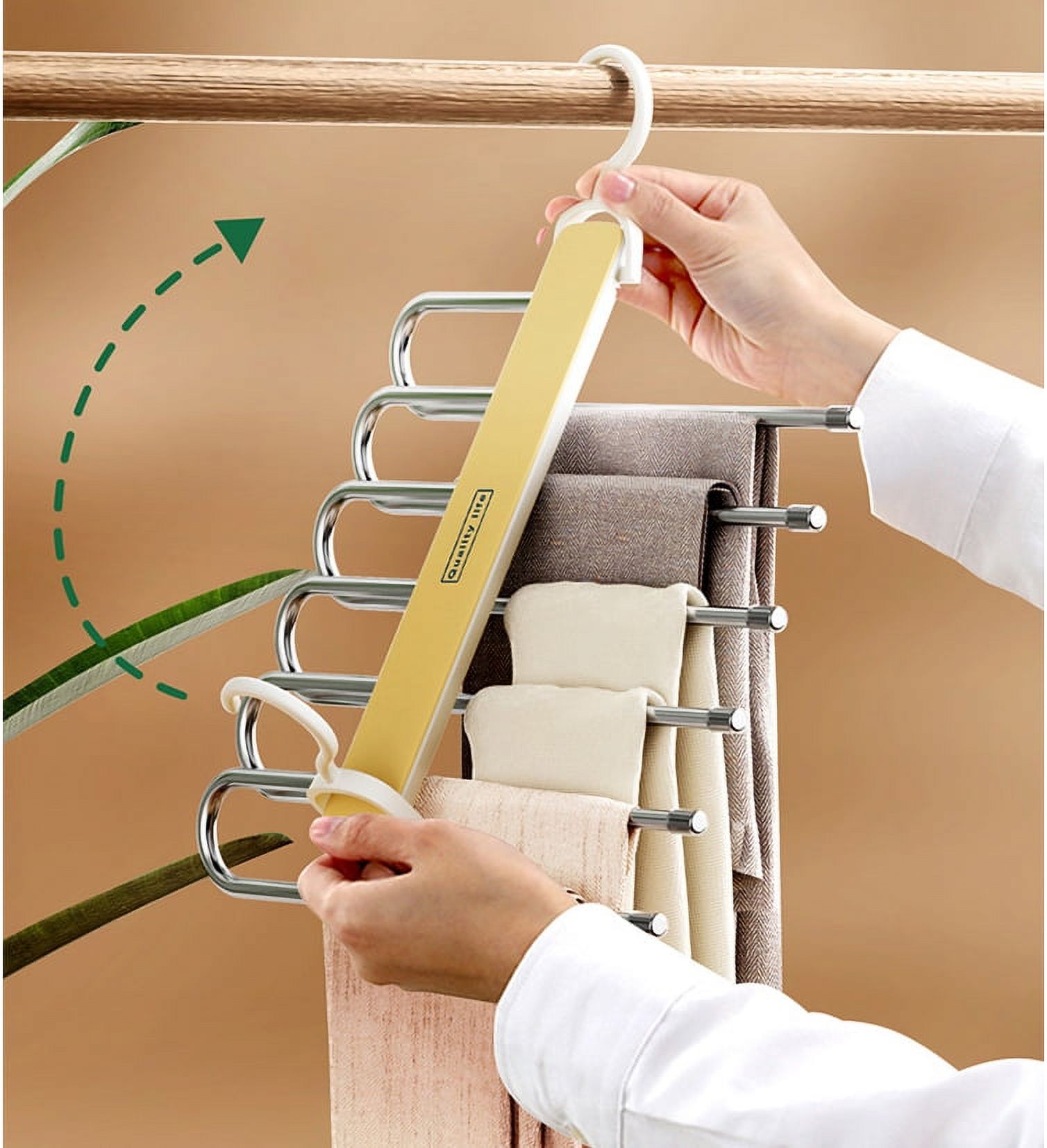 Pants Hangers Space Saving 3 Pack Jean Hangers for Closet Organizer