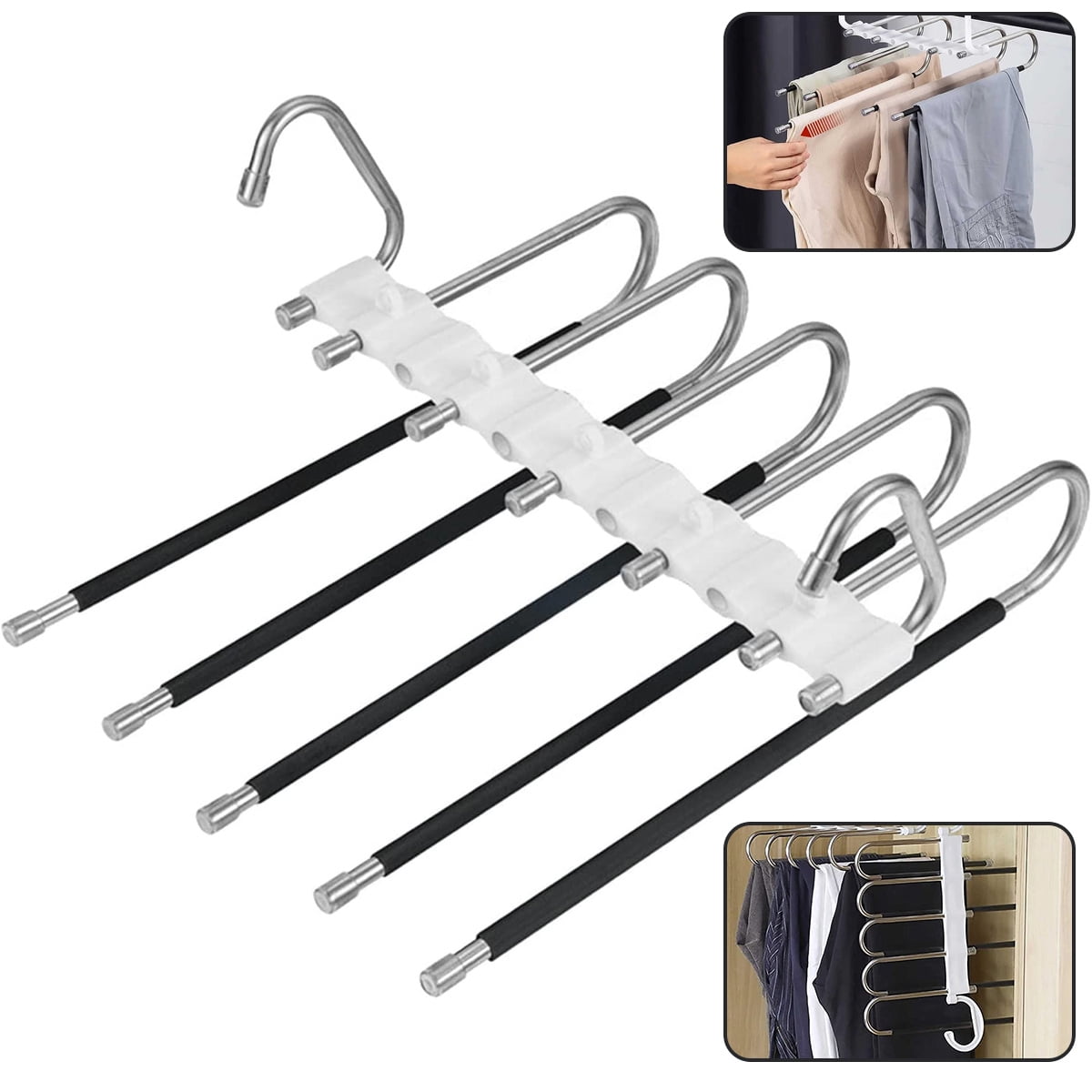 Space Saving 5 Tier Metal Skirt Hanger with Clips India  Ubuy
