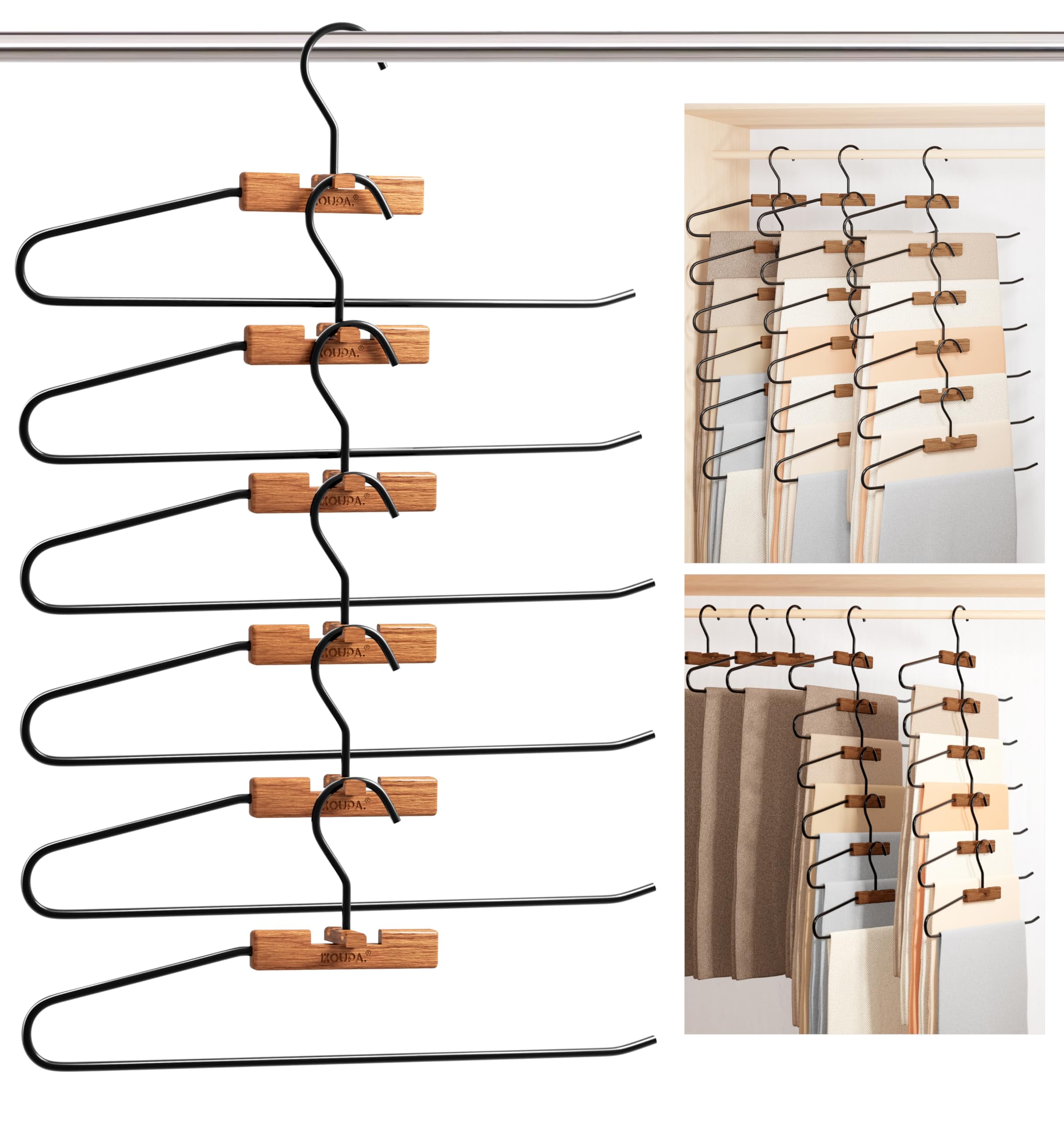 Pants Hangers Space Saving,6 YPF5 Pack Open Ended Pant and Jean Hangers