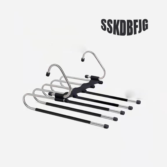 Pants Hangers Space Saving - for Closet Multiple Layers Multifunctional Uses Rack Organizer for Trousers Scarves Slack (2 Pack)