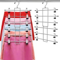 Pants Hangers with Clips,Space Saving Hanging Closet Organizer-6 Tiers Skirt Hangers with 360° Swivel Hook,Closet Organizer-Clothes Hangers