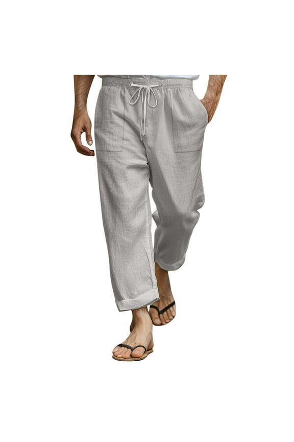 Pants Men Casual Baggy Anime Print Joggers Sweatpants Elastic Drawstring Tapered Boho Hippie Harem