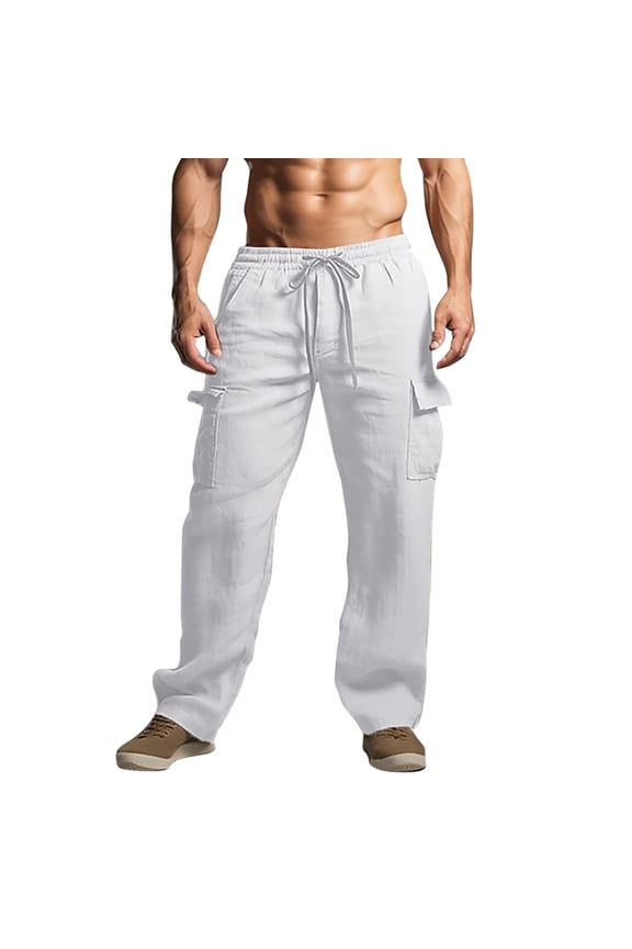 Pants For Men Loose, Cold Weather Cargo Sweat Pants Pantalones Stretch Cargo Pants Mens Lined Cargo Work Pants Casual Mens Relaxed Fit Sweatpants Para Hombre De Trabajo Xxl White