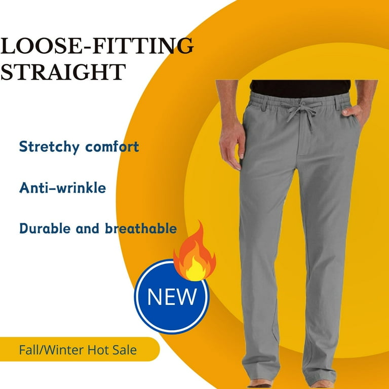 Pants for Men Stretch Waist,Men’s Business Loose Large Size