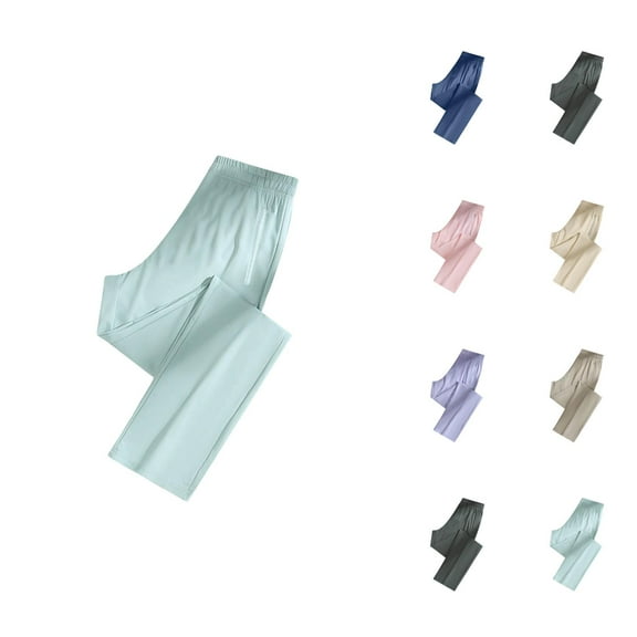 Pants for Men Wide Leg Quick Dry Joggers, Lightweight Summer Men’s Pants Without Drawstring, Breathable Athletic Lounge Pants for Travel, Gym or Daily Relaxation S-XXL, Black