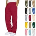 thumbnail image 1 of Travel Pants Ndbuld Big and Tall Men's Joggers, Lightweight Lounge Pants Men Splicing Overalls Casual Pocket Sport Work Casual Trouser Full Length Pants Red XL, 1 of 4