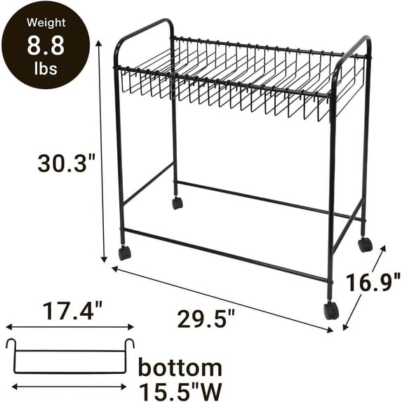Pants Organizer Rack Trolley with 24 Double Hangers Rolling Trouser Metal Rack, Space Saving Closet - 48 Storage Pants Jeans Scarf (White - 24 Hangers)