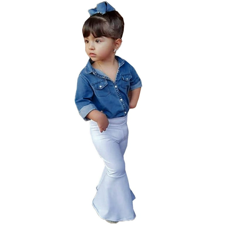 Pants Outfits Boys Baby Denim Tops Girls Sets Shirt+Loose Girls