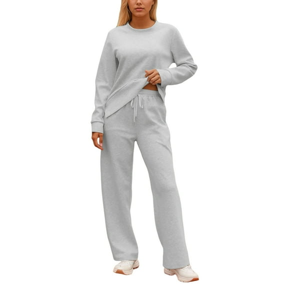 Pants Sets Women 2 Piece Outfits - Long Sleeve Sweatshirt With Sweatpants Set Matching Sets Women Clothing Womens Fall Sets