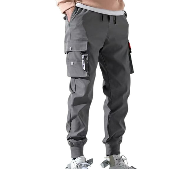 Pants Solid Color Thin Male Men Beam Feet Cargo Pants for Daily Life