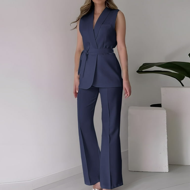 スーツ・フォーマル・ドレス et.UNiVER separated pants combination Pants Suits Womens Business Comfy Casual Loose Sleeveless