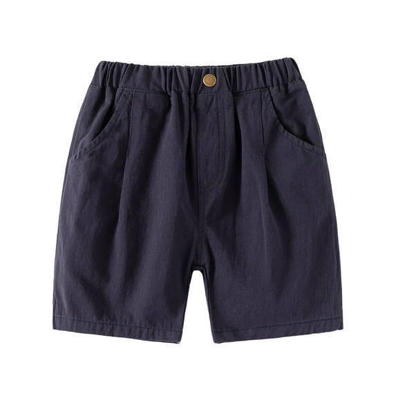 Pants Summer Kids Thin Solid Casual Fashion Shorts Clothes Baby Shorts Navy 2 Years-3 Years