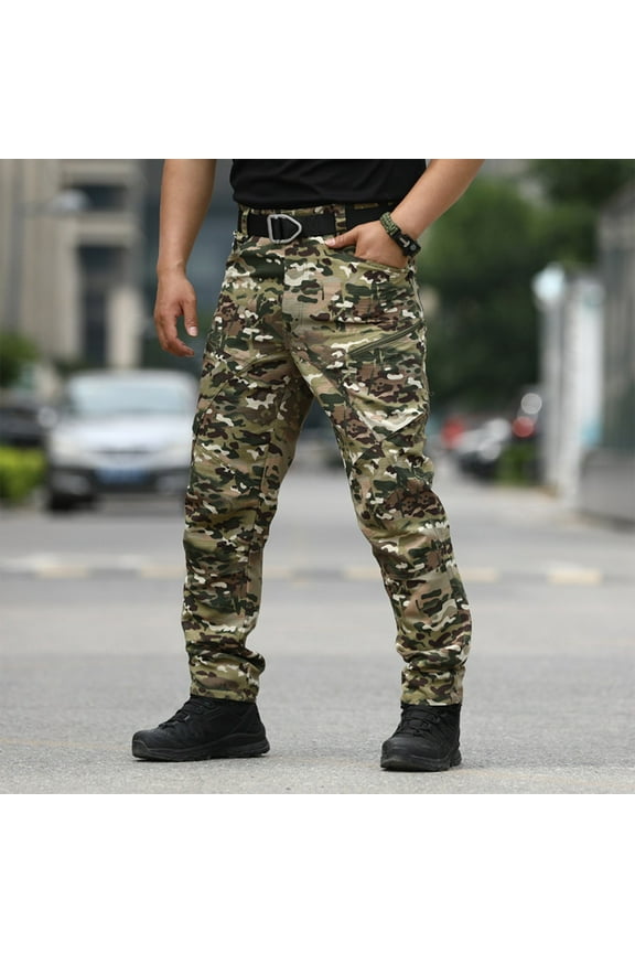 Pants,Tactical Waterproof Pants, Men's Relaxed Fit Stretch Cargo Pant, Camouflage Sweat PantCamouflage M