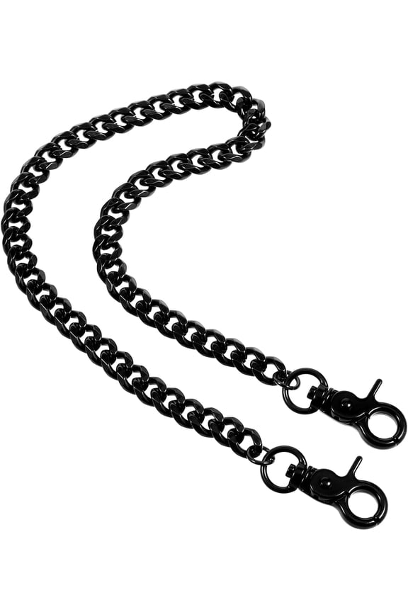 Pants Wallet Chain for Men Women, Heavy Duty Metal Keychain Metal Wallet Keychain Belt Set Punk Wallets Chains Hip Hop Keyholder Pocket Chain with Keyring, Jean Punk Black