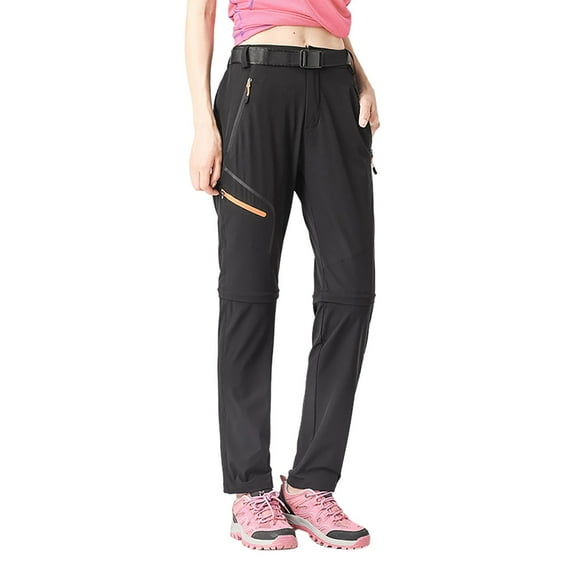Pants for Women Adult Unisex Summer Convertible Hiking Pants Lightweight Nylon Stretch Trousers with Detachable Legs High Waisted Pants for Women Black XXXXL