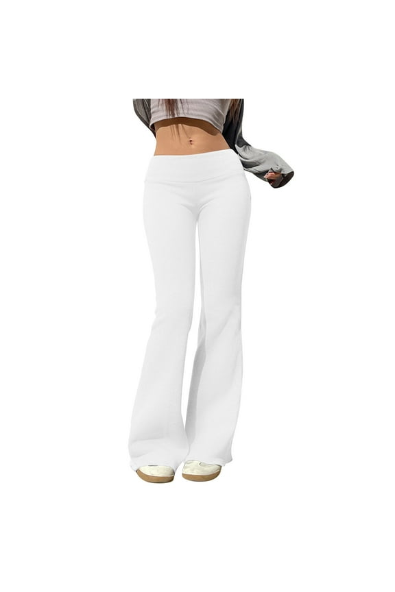 Pants for Women Business Jumpsuit Fall Casual Pants for Women Zipper Track Pant Casual plus Size Track Pant Womens Flowing Tailo Comfy Dress Workout Elastic White M