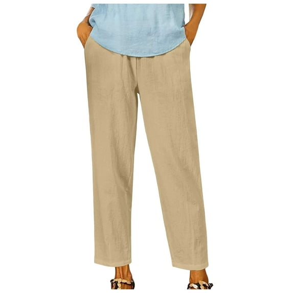 Pants for Women Casual Pants for plus Size Women Loose Lady Trouser Business Casual Small Pant Mom Jean Draw String 70s Glitter Dress Warm Running Solid Khaki XL