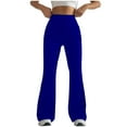 thumbnail image 1 of Pants for Women Casual Workout Pants Women Work Clothes for Lady Yoga Pant Stretch Casual Elastic Flare Stretchy Colorful Leggings Tall Dress Womens Blue S, 1 of 5