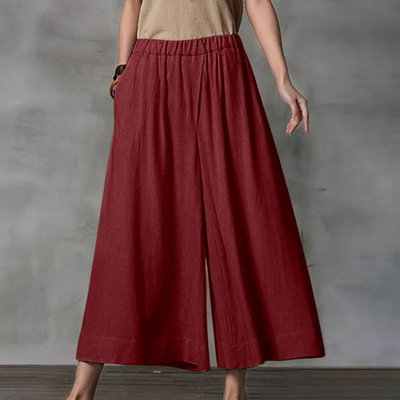 Pants for Women,Clearance Women's Plus Size Women's Casual Loose Baggy Pocket Pants Fashion Playsuit Trousers Overalls Cotton And Linen Pants Loose Causal Pants