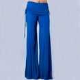 thumbnail image 1 of Tbopshirt Pants for Women,Women's Plus Size Women's Loose High Waist Wide Leg Pants Workout Out Leggings Casual Trousers Yoga Gym Flare Pants Loose Causal Pants, 1 of 5