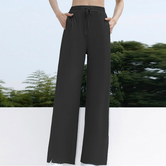 Tbopshirt Pants for Women Plus Size Women's Wide Leg Pants With Loose Drape,High Elasticity,Sun Protection,Quick Drying Sports Pants Loose Causal Pants