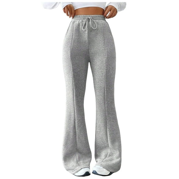 Pants for Women Comfy Stretch Pants Business Casual Stretch for Women Travel Clothes Snow Day Loose Dress Woman Pajama Casual Trousers Elastic Beaded Grey XS