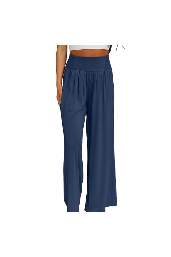 Pants for Women Graphic Sweatpants Women Ladies Pants Casual Small Sweatpants Loose for Fall Attire Draw String Linen Wide Leg Beaded Flare Teens Dress Navy S