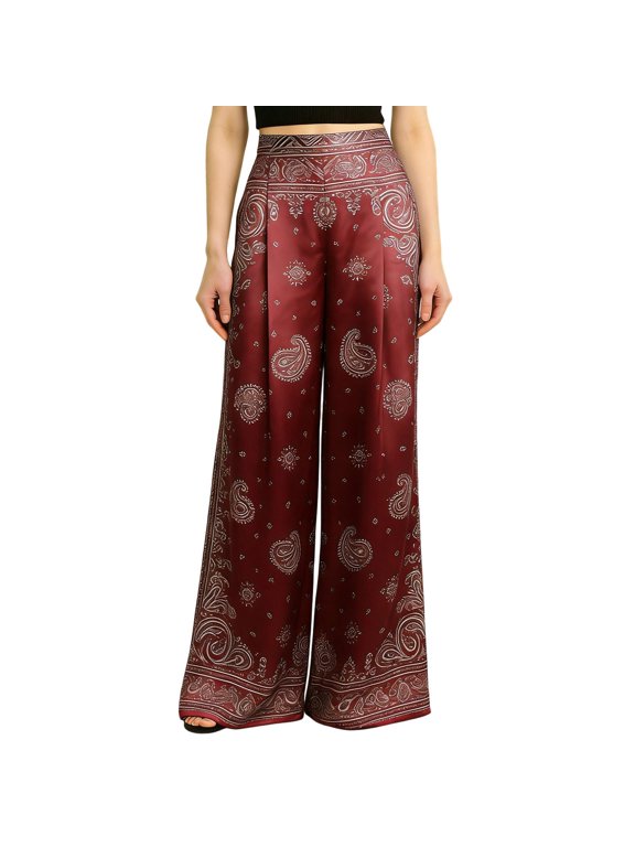 Pants For Women Harem Pants Thai Pants for Beach & Lounge High Waisted Flowy Women's Elastic Drawstring Printed Jumpsuit Boho Pants Genie Pants Yoga Pants Wide Leg Pants Woman