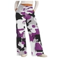 thumbnail image 1 of Pants for Women High Fashion Clothes for Women Loose Fitting Pants Casual plus Size Comfy Stretch Drawstring Work Short Jumpsuits Casual Business Purple XL, 1 of 7