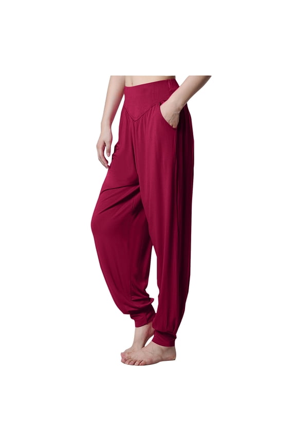 Pants Women High Waist Yoga Pants Elastic Soft Modal Yoga Sports Pants Summer Loose Comfy Joggers Trousers