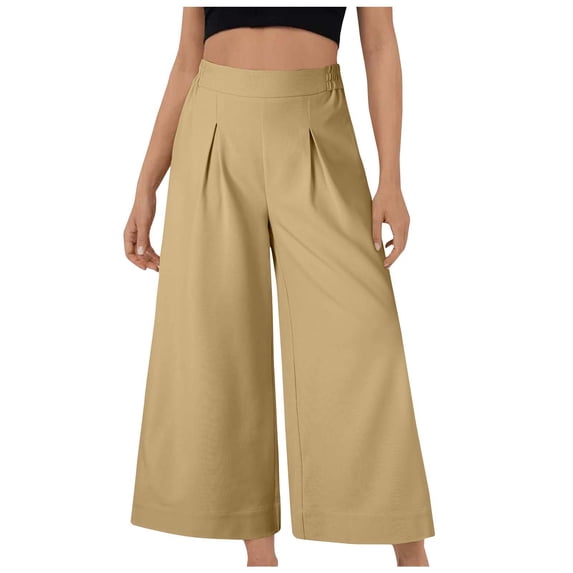 Pants for Women Hiking Women Fancy Pants Suits for Trouser Fashion Midsize Fashion Trousers Cute Jean Crinkle Beaded High Waist Casual Dress Khaki 2XL