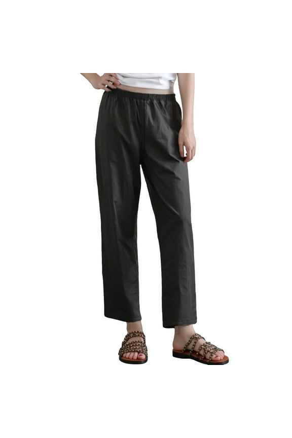 Pants for Women Interview Clothes Womens Active Pants Outerwear Boot Cut Linen Pajamas Women with Running Leg Warmers Work Clothes for plus Size Stretch Elastic Chambray Wide Leg Black 2XL