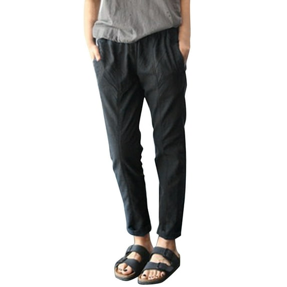 Pants for Women Juniors Beach Medium Yoga Pant Lightweight Beach Sports Pants Women Sweet Waist Cropped Trousers Apparel Size Long Yoga Pant Fashion for Interview Clothes Black M