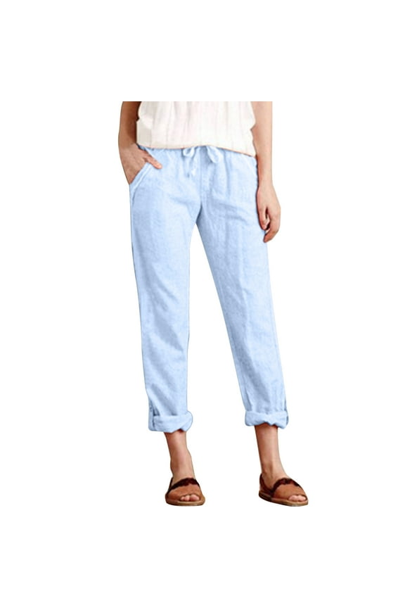 Pants for Women Juniors Beach Medium Yoga Pant Lightweight Beach Sports Pants Women Sweet Waist Cropped Trousers Apparel Size Long Yoga Pant Fashion for Interview Clothes Light Blue M